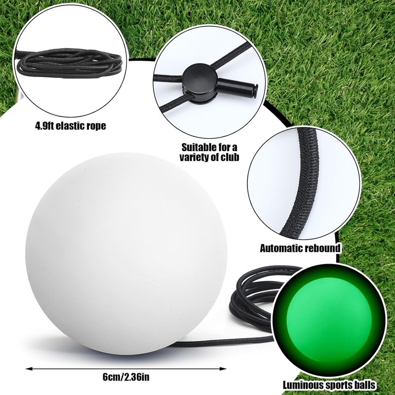 Arrowbash 1 Pcs Hockey Trainer Field Hockey Ball for Solo Hockey Training Street Hockey Balls Glow in The Dark Hockey Stick Handling Balls Portable with Sturdy Bungee Line for Speed Training System - Image 2